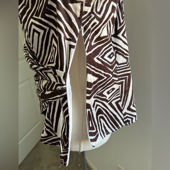 Jones New York Stretch Sleeveless Ruched Side Wrap Pull Over Blouse Shirt Sz L - Picture 4 of 10